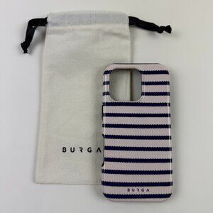 NEW BURGA "Old Money" iPhone 16 Pro Case Cream/Blue Stripe
